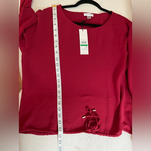 NWT Calvin Klein Lightweight Long Sleeve, Drawstring Cinched Red Size L - Picture 7 of 7